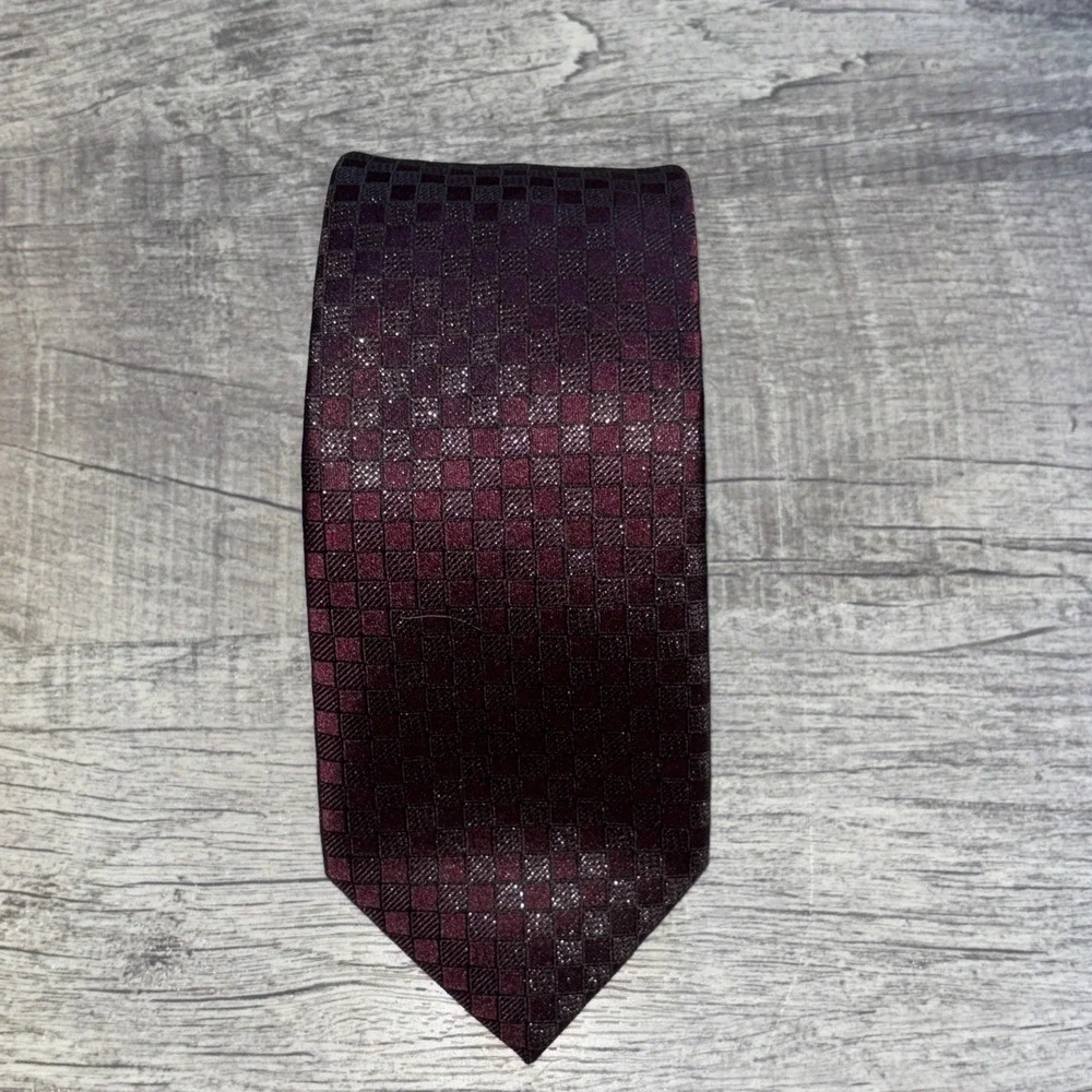 Imani Uomo Burgundy Jacquard Silk Tie